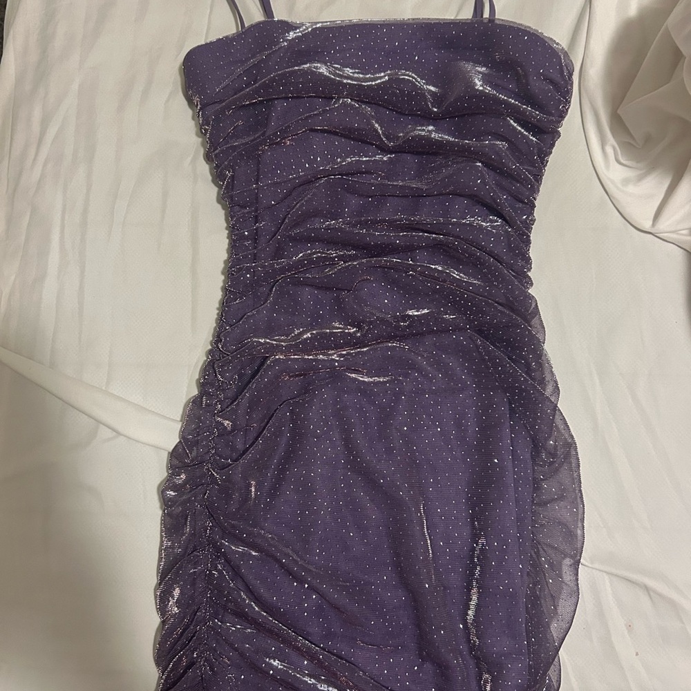 Windsor Purple Pleated Bodycon Cocktail Dress